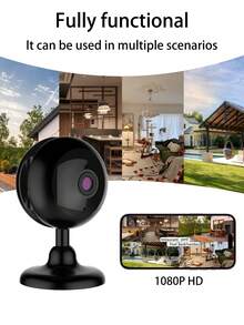 Anyazhineng 1 台室内安全摄像头 - 全高清 1080P，红外夜视，双向音频 - 运动检测，APP 警报，多用户共享 - 适用于墙壁/天花板/桌面安装 - 家庭、婴儿和宠物监控 - 黑色 - 查看 7