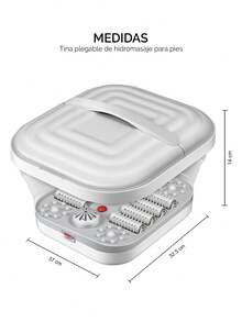 Tina de Hidromasaje eléctrica, Masajeadora de pies plegable. Ayuda a disminuir el dolor. - Gris - Ver 5