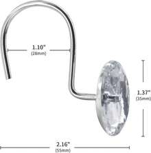 MitoVilla Purple Shower Curtain Hooks Rings, Metal Shower Hooks Shower Curtain Liner, Purple Rust Proof Shower Rings Curtain Accessories And Bathroom Shower Rod, 12 Pack Bathroom Set - White Clear - View 3
