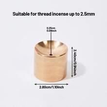 1 pièce Support à encens en laiton massif doré en forme de goutte d'eau grande/moyenne, vase à fleurs en cuivre pur de petite taille, brûle-encens rond perforé en forme de gourde, accessoires - Doré - Voir 23