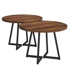 Tribesigns Industrial Round Dining Table For 2, 31.5" Dinner Table With Metal Base, Kitchen Table For Dining Room, Small Space, Apartment, Rustic Brown & Black - Brown - View 8