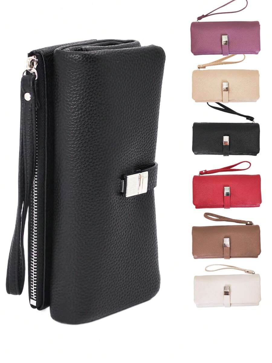 Women's Mini Handheld Phone Wallet Soft PU Zippered Long Wallet Multi-Function Phone Wallet Minimalist And Lightweight Clutch Bag Large Capacity Card Holder Elegant Zipper Coin Purse For Women Wallet Purse Wallet - Multicolor - View 1