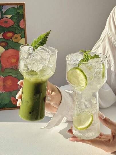 1pc High-Quality Juice Glass Cup, Torch Shaped Beverage Glass, Suitable For Cocktail, Sparkling Water, Creative Mocktail Cups, Ideal For Home Gatherings Or Restaurants