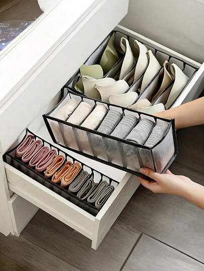 3 cajas de almacenamiento plegables, adecuadas para organizar ropa interior, sujetadores, calcetines, también se pueden usar como cajas de almacenamiento para el hogar, cajas de almacenamiento de fotos, cajas de almacenamiento con rejilla, bolsas de almacenamiento para el dormitorio, cajas de almacenamiento de ropa, estantes organizadores para el dormitorio, contenedores de almacenamiento para el hogar.