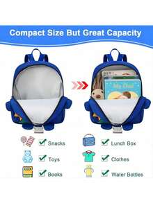 Mochila portabebés para niños pequeños, linda mochila de dinosaurio con muñequeras antipérdida, mini pulsera con correa para niños, protección para caminar para bebés, mantiene al niño cerca de la correa, adecuada para niños de 1 a 3 años - Azul - Ver 5