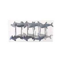 12 Pcs Grey Metal Resin Shark Ocean Animal Series Shower Curtain Hooks, Bathroom Accessories & Home Decor