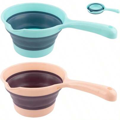 , 2 Pack Folding Water Ladle Collapsible Scoop Kitchen Ladles Cup Bucket For Bathroom Garden