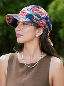 1 Pieza Gorra De Periódico Vintage Con Diseño De Flores, Clásica Gorra De Sol Plegable Y Ligera Para Mujeres, Regalo De Boina Al Aire Libre