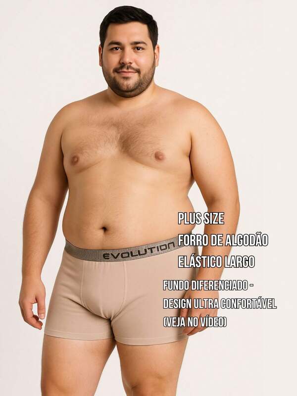 KIT 2 Cuecas Boxer Com Forro de Algodão Kit 2 Cueca Box Microfibra Coeca Lisa Plus Size Cores Básicas