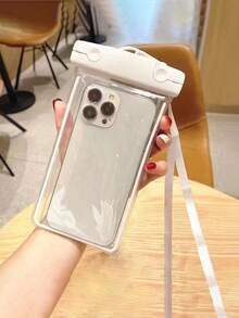 1pc Portable Universal Night Glow Waterproof Phone Case With Wide Strap - Touchscreen Compatible With All Smartphones, Suitable For Swim & Dive, Suitable For Water Sports & Travel - Perfect Gift For Adventurers, Beach Essentials, Beach Accessories, Pool Float