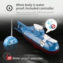 Submarino eléctrico mini a control remoto 2.4G, juguete para jugar en el agua, submarino nuclear de acuario, color accesorio aleatorio, para niños