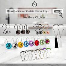 MitoVilla Purple Shower Curtain Hooks Rings, Metal Shower Hooks Shower Curtain Liner, Purple Rust Proof Shower Rings Curtain Accessories And Bathroom Shower Rod, 12 Pack Bathroom Set - Blue - View 7