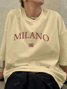 Unisex Mode Lässig Pendler Streetwear Frühling/Sommer Boyfriend Stil Mailänder Muster Rundhals Kurzarm T-Shirt
