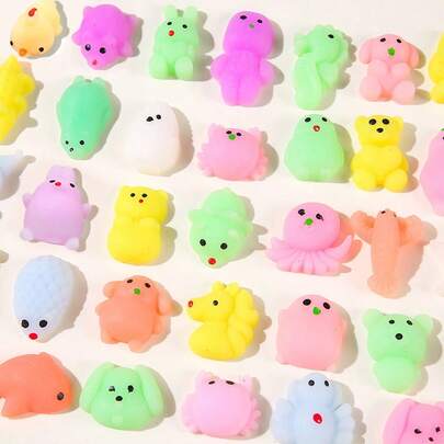 2/5/10/20/30/40/50/100pcs Kids Party Favors, Cute Soft Mochi Squeeze Toys, Bulk Sensory Fidget Toys, Birthday Gifts For Boys And Girls, Suitable As Gift Bag Fillers, Christmas Stocking Stuffers, Classroom Rewards, Mini Soft Squishy Toy Set, Mochi Stress Relief Toys, Easter Basket Stuffers, With Storage Box