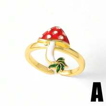 Nuevo anillo ajustable de gota de aceite de insecto chapado en oro de 18K de cobre para uso diario de mujeres