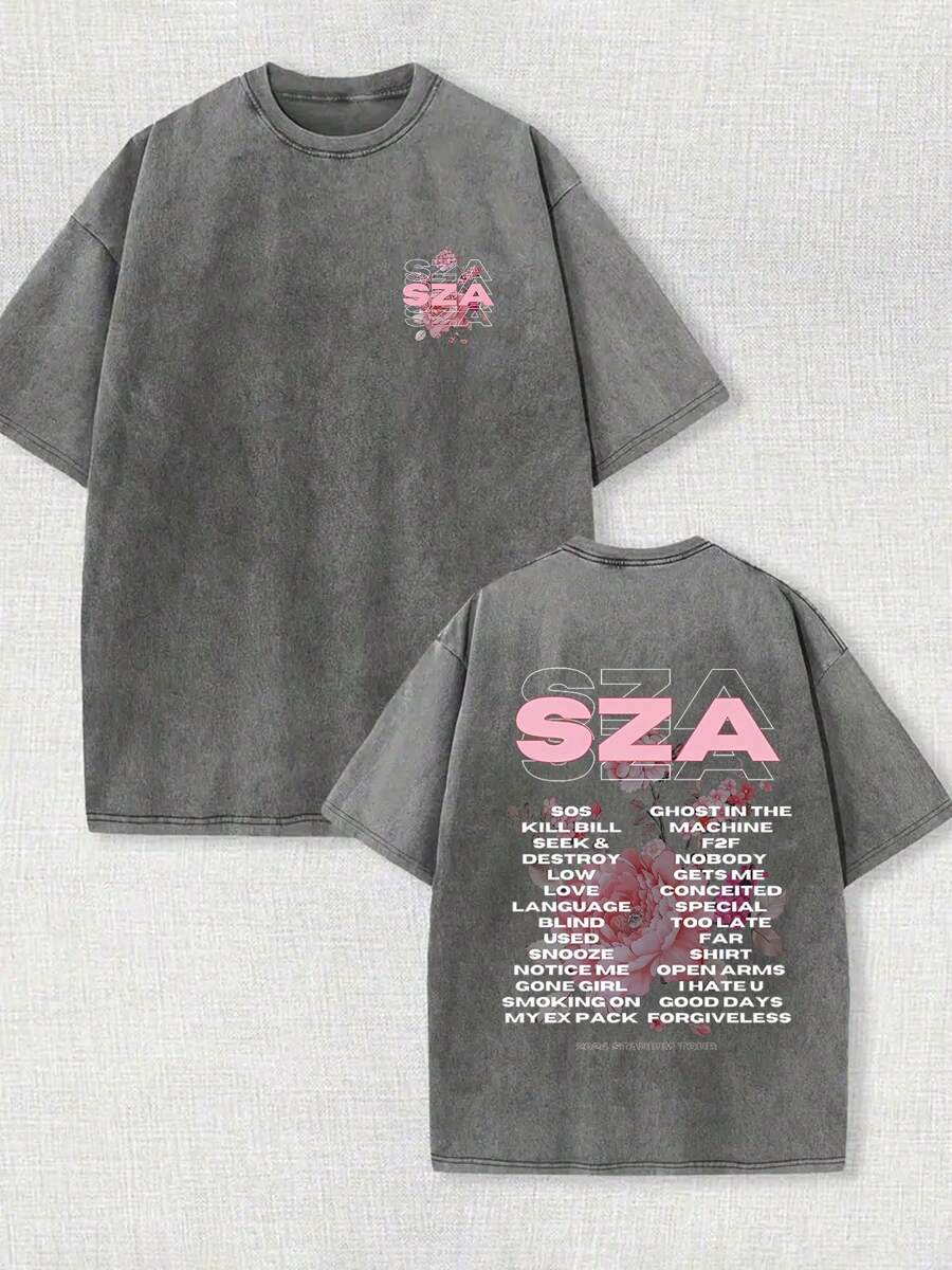 230g Double-Sided Washed Hidden Flower Printed T-Shirt, High-Quality Batik Cotton Retro Fashion Brand T-Shirt, Beach Essential, Men's Summer T-Shirt, Holiday Gift, Perfect Gift.