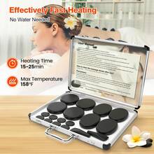 Portable Massage Stone Warmer, 18pcs Hot Stone Massage Set, Electric Rock Heater Kit, Dry Heating Box For SPA Center, Beauty Salon, Travel & Home Use - 查看 3
