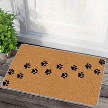 1pc Cute Paw Print Door Mat - Crystal Velvet Material Rectangular Floor Mat, Machine Washable, Suitable For Indoor Entrance Decor, All Season Universal Version - Multicolor - View 7