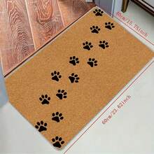 1pc Cute Paw Print Door Mat - Crystal Velvet Material Rectangular Floor Mat, Machine Washable, Suitable For Indoor Entrance Decor, All Season Universal Version - Multicolor - View 13
