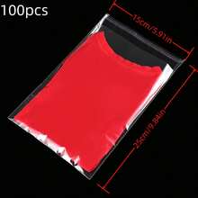 100 个大号自封玻璃纸袋自粘式透明可重复密封玻璃纸塑料袋,用于包装衣服、T 恤、裤子、饰品 - 白色 - 查看 10