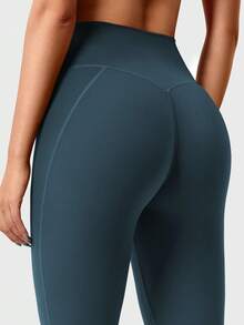 VOYJOY Flare Split Hem Leggings For Women Tummy Control Workout Leggings Nasreen Hidden Scrunch Bootcut Gym Yoga Pants Fall Clothes For Women  Yoga Pants For Women  Black Pants - 藍綠色 - 查看 6