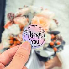 500pcs Rainbow Laser Thank You Stickers 1inch Small Business Stickers Adhesive Labels For Boutiques Wrapping Supplies - Một cỡ - Xem 6