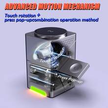 Cargador inalámbrico multifuncional oculto 3 en 1, cargador inalámbrico plegable giratorio eléctrico táctil de 15W, cargador inalámbrico portátil compatible con Apple, Watch y