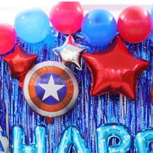 Marvel Luxury Marvel Birthday Theme Decoration Balloons Set, Foil Fringe Curtains Birthday Balloon Rain Silk Background Wall,Party Backdrop Scene Decor For Men/Women