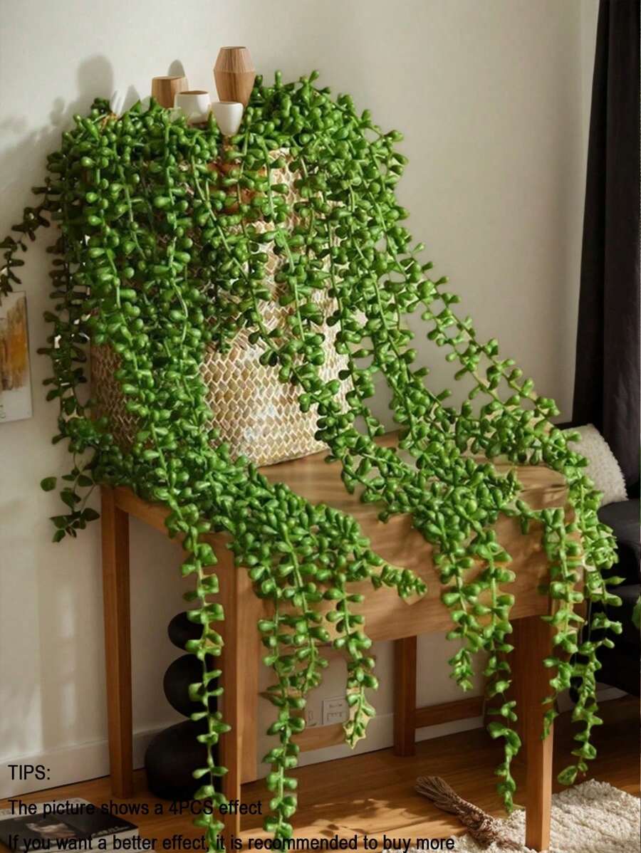 2/1 pieza Planta artificial de suculenta elegante de Chloroplastida - Planta verde realista de lágrimas de amante bifurcadas, enredadera de suculenta de plástico para colgar en la pared, realista, perfecta para decoración de sala de estar, oficina, hogar, jardín, montaje en pared, uso interior/exterior, decoración de escritorio de planta artificial, regalos de cumpleaños, graduación