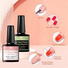 5PCS/Set Nail Prep Dehydrator And Primer, Base Top Coat With Cuticle Oil,Professional Natural Nail Dehydrator And Acid-Free Primer Nail Dehydrator For Acrylic And Gel Nail Polish Nail Primer For UV Gel