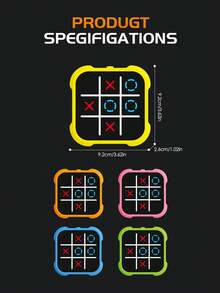 1pc Kids 4IN1 TIC TAC TOE Game Toy 1V1 Battle,Whack-A-Mole,Memory Challenge Party Board Puzzle Game Console For Boys Girls Christmas Gifts