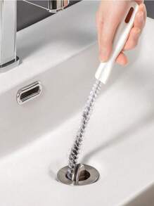 1pc Flexible Drain Cleaning Brush, Flexible Pipe Drain Brush, Flexible Sink & Drain Cleaning Brush, Drainage Cleaning Equipment, Bathroom Accessory Drain Unclogging Tool, Sink Overflow Cleaning Brush, Household Drain Hair Catcher, Sewer Dredge Hair Clog Remover,