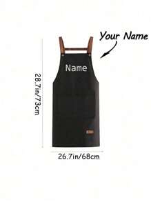 1pc Customized Kitchen Cooking Apron, Custom Print Apron - Personalized Cooking Apron, Custom Logo Apron, Chef Apron, Custom Name Apron, Gift For Bakers, BBQ Apron, Kitchen Apron, Modern Polyester Oil-Proof Apron, Black Kitchen Apron, Polyester Apron For Garden, Kitchen And Housework Perfect For Home, Restaurant, And Kitchen Cooking, Suitable For Mother's Day, Wedding Season, Graduation Season, Gifts For Family And Friends