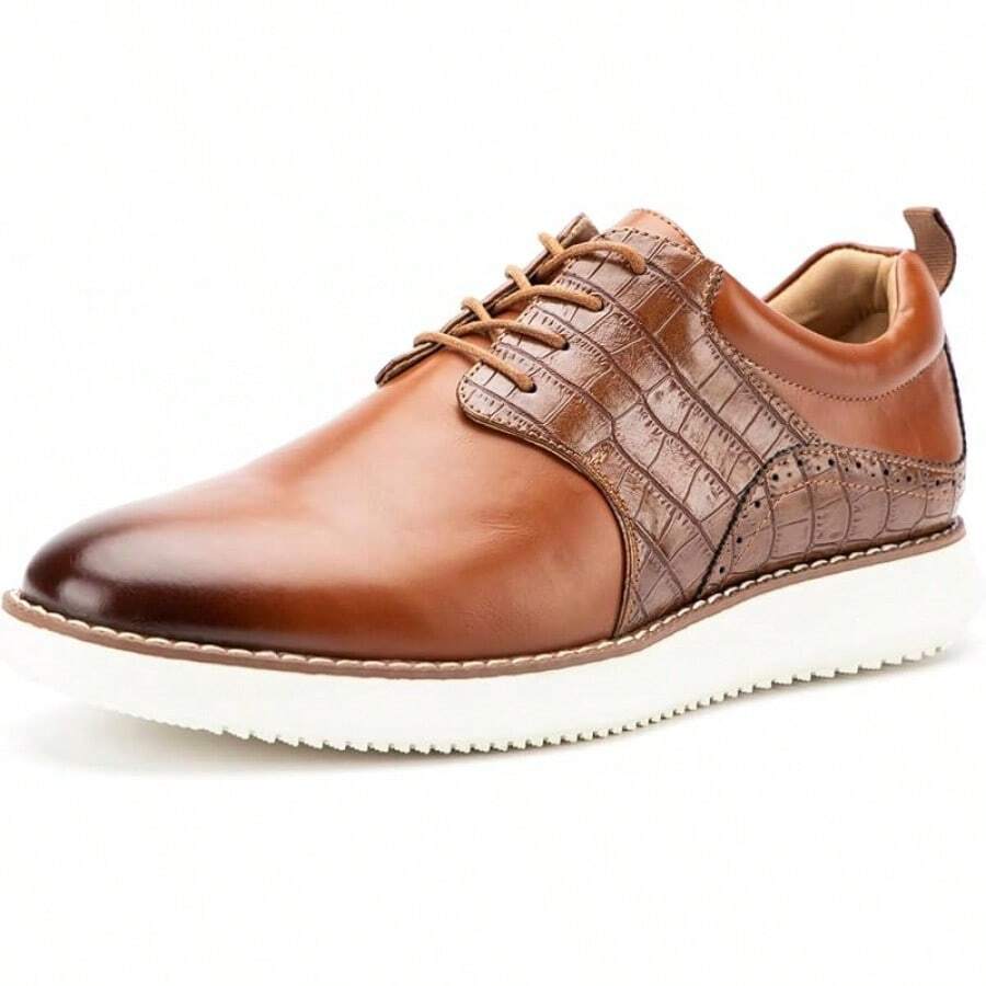 Men's Oxford Shoes Dress Shoes Men's Lightweight Lace-Up Fashion Shoes-20256688 - 棕色-06 - 查看 1