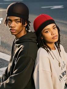 3Pcs/1pc Men's Breathable Satin Turban Wave Cap - Elastic Running Fitness Headwear, Adjustable Stretchy Design Sport Hat