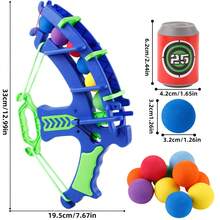 1 件蓝色弓箭玩具套装带泡沫球、EVA 目标室内/户外射击玩具套装适合 3-6 岁儿童、5 岁男孩玩具、5 岁女孩玩具、8 岁女孩玩具
