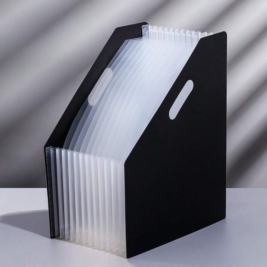 1 件便携式手风琴式文件袋，A4 多层学生试卷文件夹，PP 分类收据收纳盒，带 13 个口袋，适用于整理学生考试材料和办公文件存储，桌面垂直试卷架大容量收纳架，用于学校用品，返校 - 彩色 - 查看 1