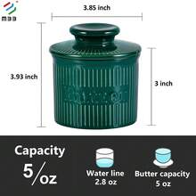 Ursword 1 Set Butter Crock With Lid For Countertop, Unique Ceramic French Butter Dish For Spreadable Soft Butter, Butter Container Holder With A Water Seal, Housewarming Gift, Kitchen And Home Decor, Different 6 Colors Available