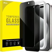 JETech Privacy Screen Protector For 15 Pro 6.1 Inch, Anti-Spy Tempered Glass Screen Protector With Easy Installation Frame, 2 Units - IPhone 15 Pro - View 1
