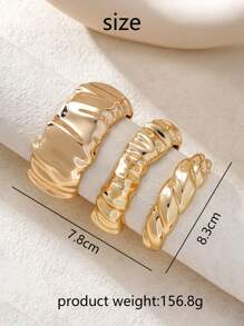 1 Set/1 pieza Elegante y delicado brazalete metálico de onda dorada con forma de gota de agua, de moda y elegante, adecuado para la calle, viajes, actividades en equipo, fotografía callejera, eventos formales, regalo de graduación