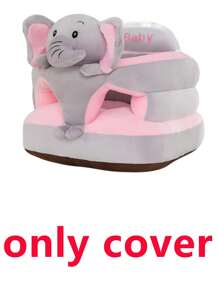 1pc Only Cover Toddler Anti-Fall Training Sitting Posture Sofa, Enlarged And Thickened Toddler Learning Seat. Baby Sofa Seat Cover. Filling Is Not Included Baby Sofa Support Seat Cover Baby Plush Chair Learning To Sit Comfortable Toddler Nest Puff Washable Without Filler - Pink - View 5