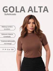 Women's T-Shirt Blouse Simple Casual 100% Cotton High Neck Comfortable - trắng - Xem 5