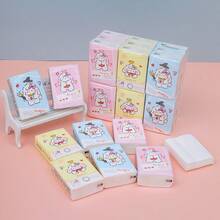 9 paquetes de pañuelos de papel con diseños de cachorros de dibujos animados impresos, paquetes portátiles de papel facial y servilletas para estudiantes - Blanco - Ver 4
