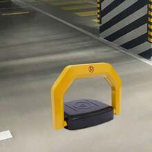 Automatic Parking Lock With Keys, Folding Driveway Security Car Barrier Lock, Remote Control Automatic Parking Barrier Lock With Remote Control Bollard Space Security Lock - Yellow - View 2