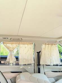 1pc Car Sunshade Side Curtain Suction Cup Type Interior Curtain For Sun Protection And Heat Insulation Car Window Sunshade - one-size - View 4