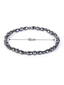 赤铁矿磁性脚链，黑色，配磁性脚链链，磁性石脚链，男女手工珠宝