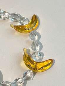 1 件女士时尚香蕉串珠项链，水果系列设计，树脂材质，适合海滩、休闲、日常佩戴 - 香蕉款 - 查看 3