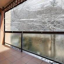 Daeidl Klare Outdoor Regenschutzabdeckung - Fleckbeständig, langanhaltend, 10 Gummibälle und ein Nylonseil, ideal für Outdoor-Balkon, Veranda, Pavillon, Landhausstil