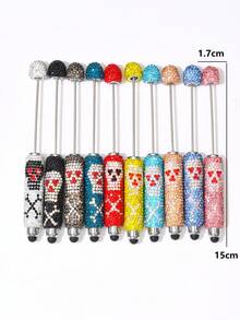 1/3/5/10pcs Multi-Color Luxury Fruit Crystal Beads Pen Refill, Black Ink, Smooth Writing, Full Covered Rhinestone Ballpoint Pen, Creative DIY Jewelry Pen, School/Office/Study Supplies, Gift