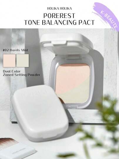 HOLIKA HOLIKA HOLIKA HOLIKA PORERST TONE BALANCING PACT | #02 Barely Mint|Nawilżający i oddychający|Koreański kosmetyk|Stwórz czysty i przejrzysty makijaż na długi czas | K-Beauty | Koreański makijaż | 4,8 g/0,16 uncji